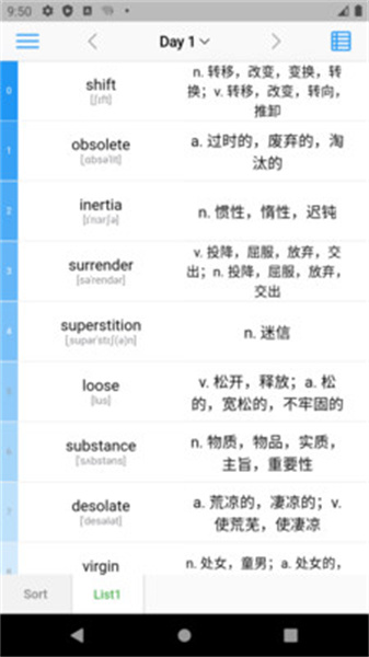 List